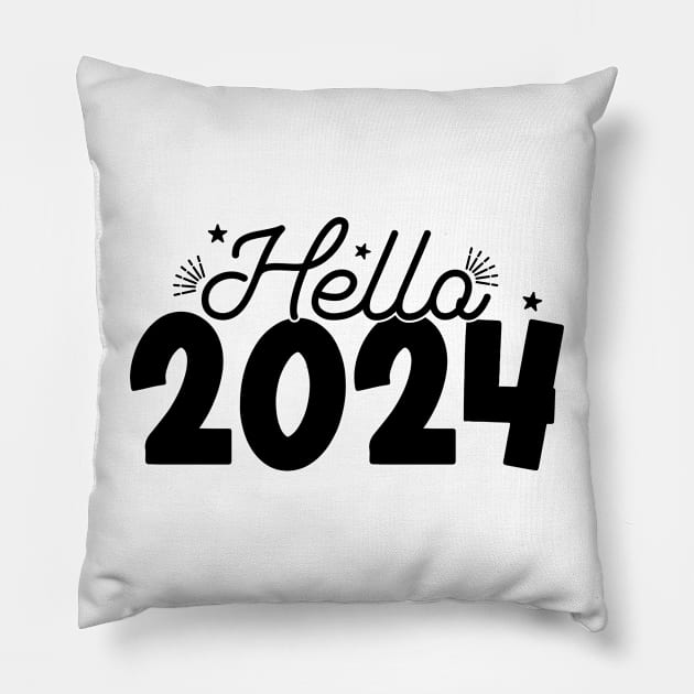 Hello 2024 Pillow by MZeeDesigns