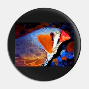 Zebra Finch Painted Pin