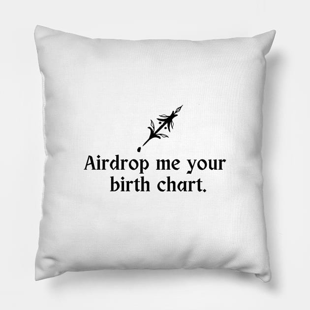 Sagittarius Symbol - Airdrop Me Your Birth Chart Pillow by TheCorporateGoth