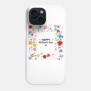 Colorful flowers frame Phone Case