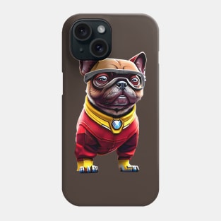 Cute Pug in Red Iron Suit - Adorable Dog in Custom Metal Costume Phone Case