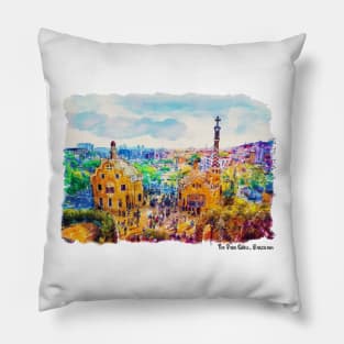 Park Guell Barcelona Pillow