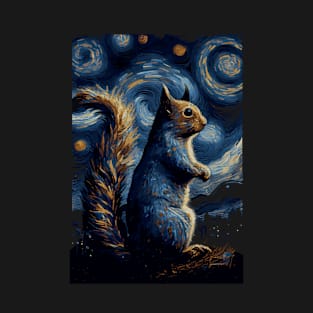 Squirrel Starry Night T-Shirt