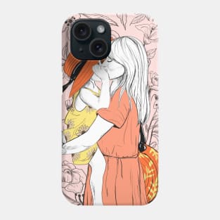 Kisses for mom by Cindy Rose Studio - pink Phone Case