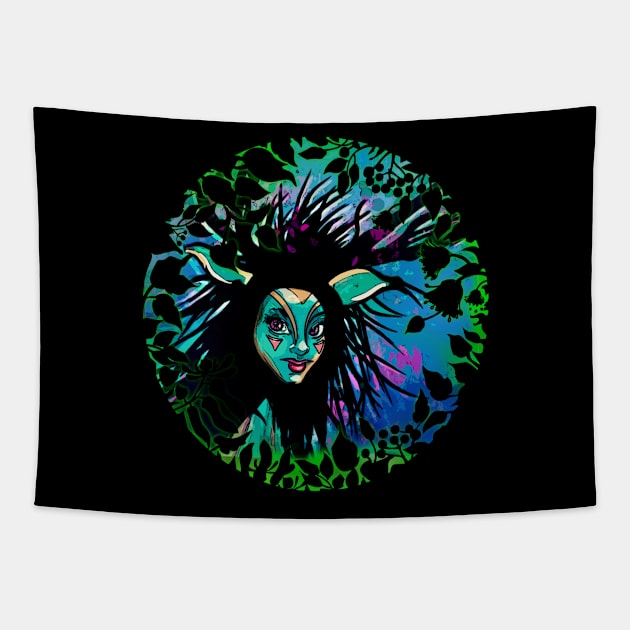 Nymph in Leaves nature lovers gift Tapestry by RitaFari