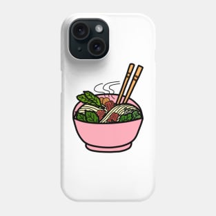 Pho. Vietnamese yellow noodle soup in a bowl. Asian food cuisine. Phone Case