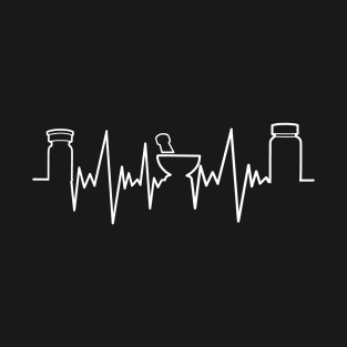 Pharmacists Heartbeat Gift Pharmacy Tech Medical Student Design T-Shirt