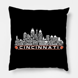 Cincinnati Football Team 23 Player Roster, Cincinnati City Skyline Pillow