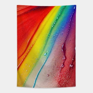 Liquid Colors Flowing Infinitely - Heavy Texture Swirling Thick Wet Paint - Abstract Inspirational Rainbow Drips Tapestry