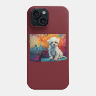 Maltese Puppy in San Francisco Phone Case