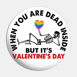 Dead inside But Its Valentines Day, Boyfriend, Girlfriend, Skeleton, Gothic Pin