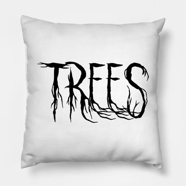 Trees (Scary Text Horror Movie) Font Pillow by AnotherOne