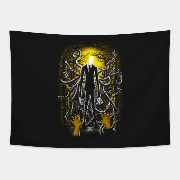 Slender Man (yellow gold) Tapestry by KawaiiDread