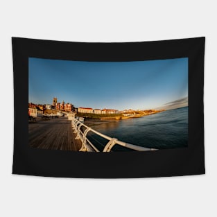 Fish eye view of Cromer at sunrise captured from the pier Tapestry