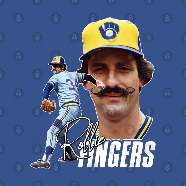 Retro Rollie Fingers Handlebar Crew Tribute by darklordpug