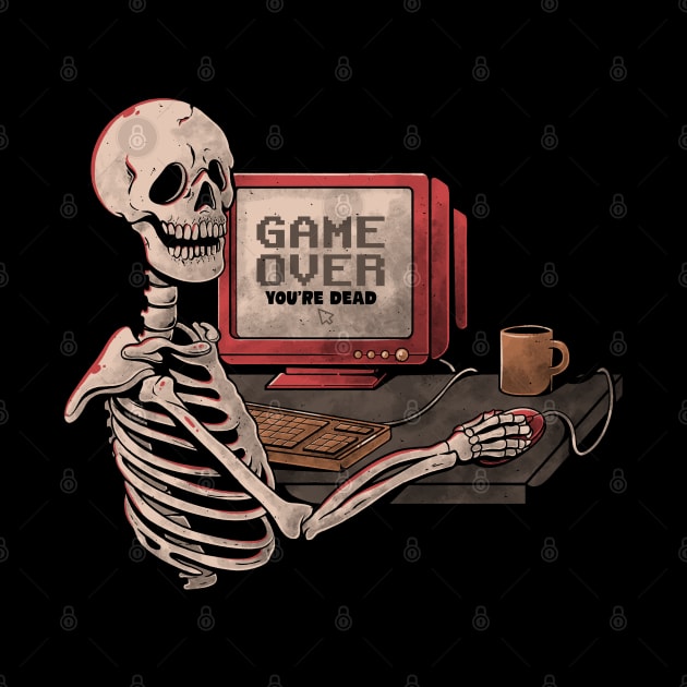 Game Over Skull - Funny Geek Skeleton Gift by eduely