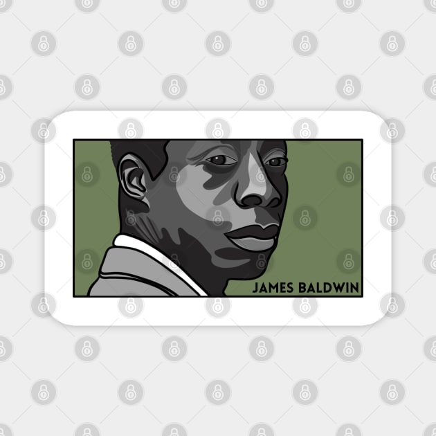 Portrait of James Baldwin Magnet by History Tees