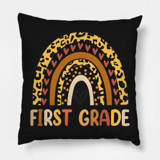 First Grade Leopard Pattern Back To School Pillow