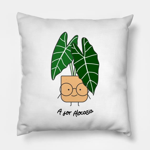 A for Alocasia Pillow by Home by Faith