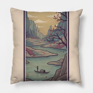 River and Mountain Pillow