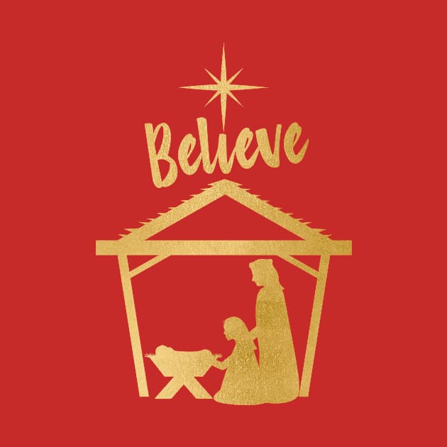 Believe Nativity Baby Jesus Christmas Design by 4Craig