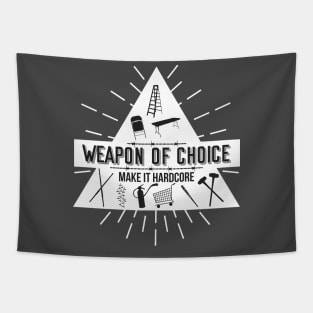 Weapon Of Choice (White) Tapestry