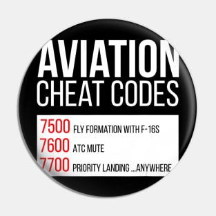 Aviation cheat codes - Funny for pilots and ATC Pin