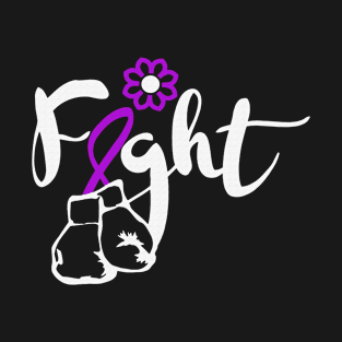 Fight Faith Hope Cure Support Alzheimers Awareness Purple Ribbon Warrior T-Shirt