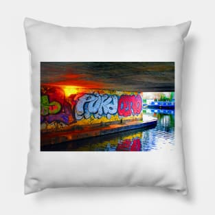 Graffiti Street Art Regent's Canal Camden London Pillow