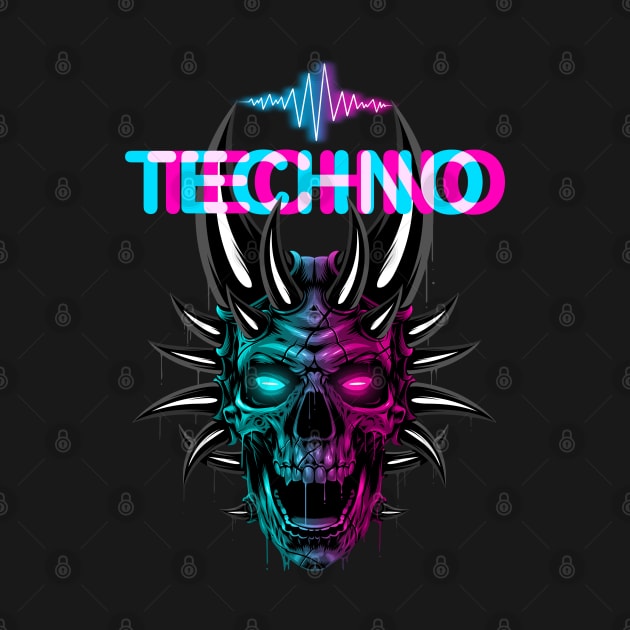 Evil Techno skull by albertocubatas