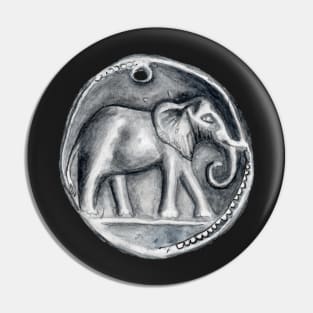 Hannibal Carthage Elephant Coin Original Watercolor Pin