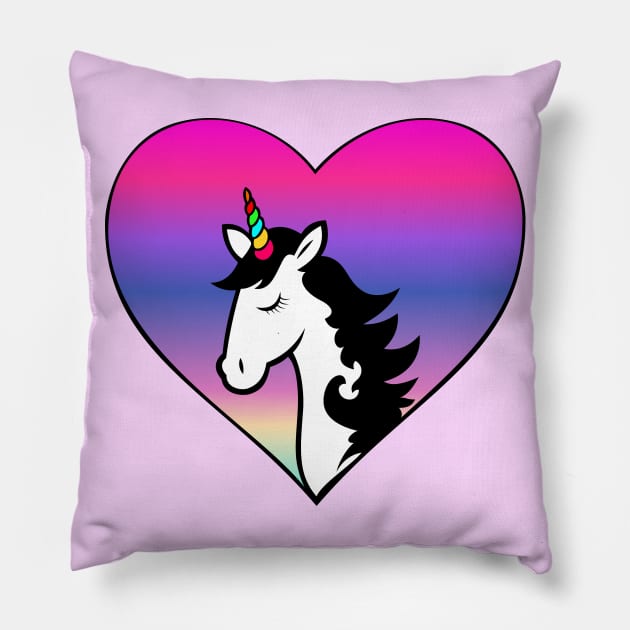 Unicorn Rainbow Sweetheart Pillow by snknjak