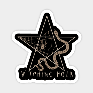 The Witching Hour Pentagram with Snake and Spider Magnet