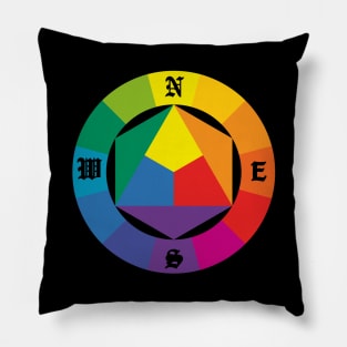 colorful compass with rainbow colors Pillow