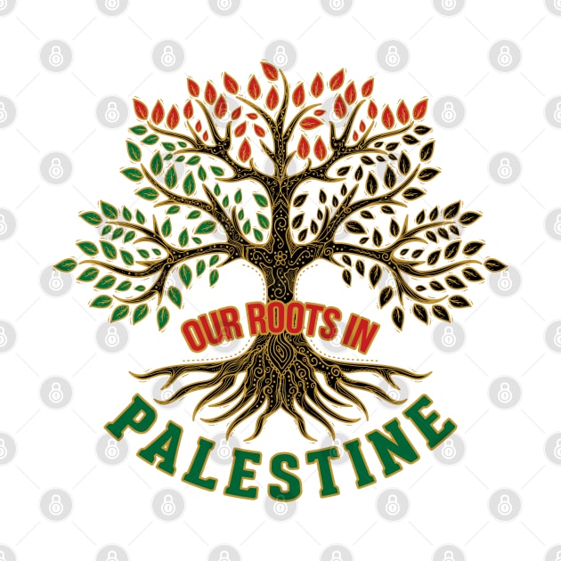 Our Roots In Palestine, Palestinian Freedom Solidarity Design, Free Palestine, Palestine Sticker, Social Justice Art -blk by QualiTshirt