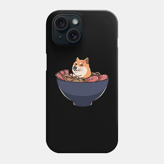 Canine Cuisine: Doge in a Bowl of Ramen Phone Case by Holymayo Tee