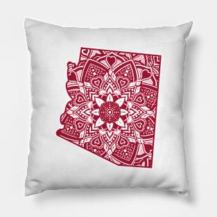 Maroon Arizona State Gift Mandala Yoga AZ Art Pillow