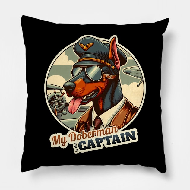 Pilot Doberman Pillow by k9-tee