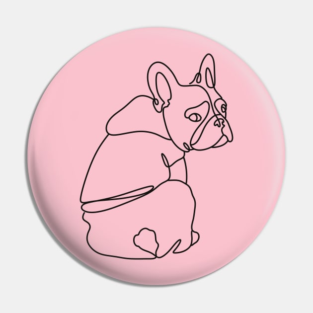 Cute Bulldog Dog Pin by Xatutik-Art