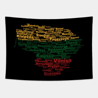 Lithuania on dark background Tapestry
