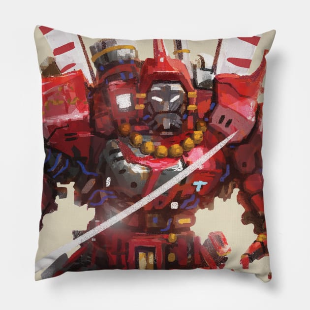 RED SAMURAI Pillow by nakarts