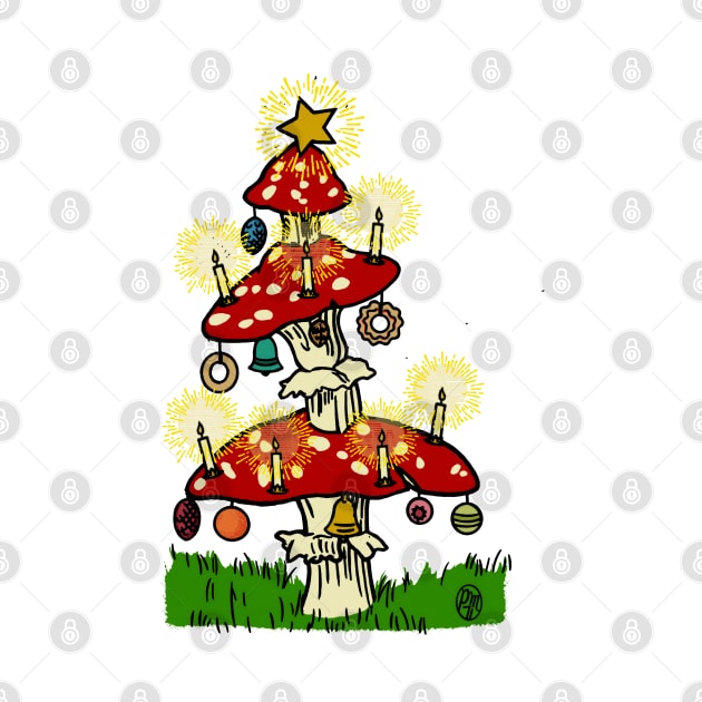 Vintage Fairy Mushroom Christmas Tree by StudioPM71