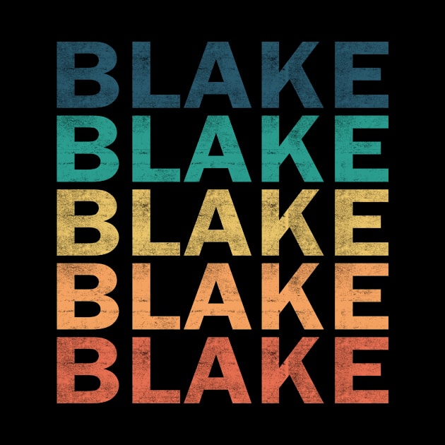 Blake Name T Shirt - Blake Vintage Retro Name Gift Item Tee by henrietacharthadfield