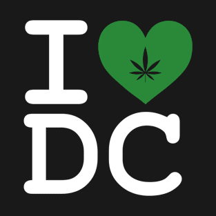 I Love DC Cannabis Medical Marijuana Pot Leaf Design T-Shirt