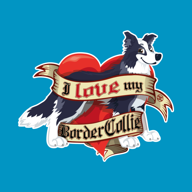 I Love My Border Collie - Blue by DoggyGraphics