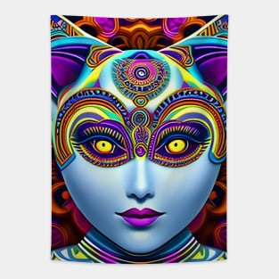 Catgirl DMTfied (20) - Trippy Psychedelic Art Tapestry