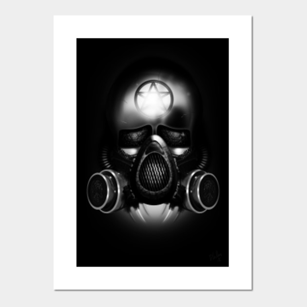 Metal Apocalypse Black And White Gas Mask Posters And Art