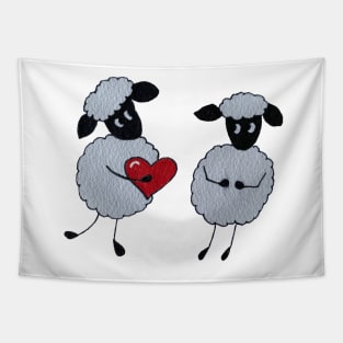 Two sheep in love Tapestry