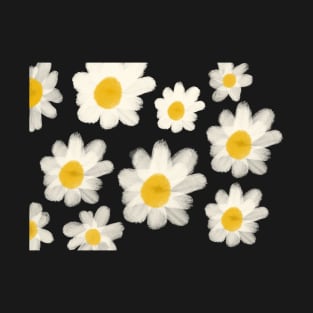 cute simplistic white daisy flower pattern T-Shirt