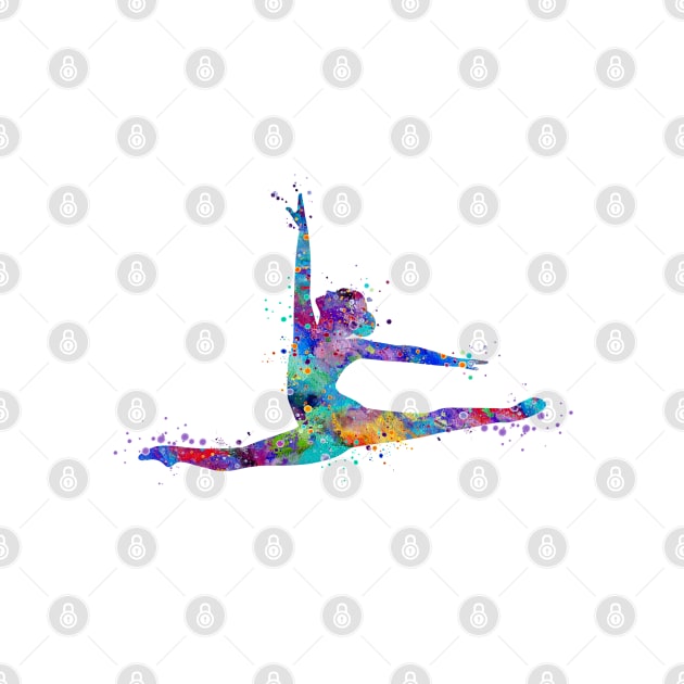 Girl Gymnastics Twine Watercolor Sport Gift by LotusGifts